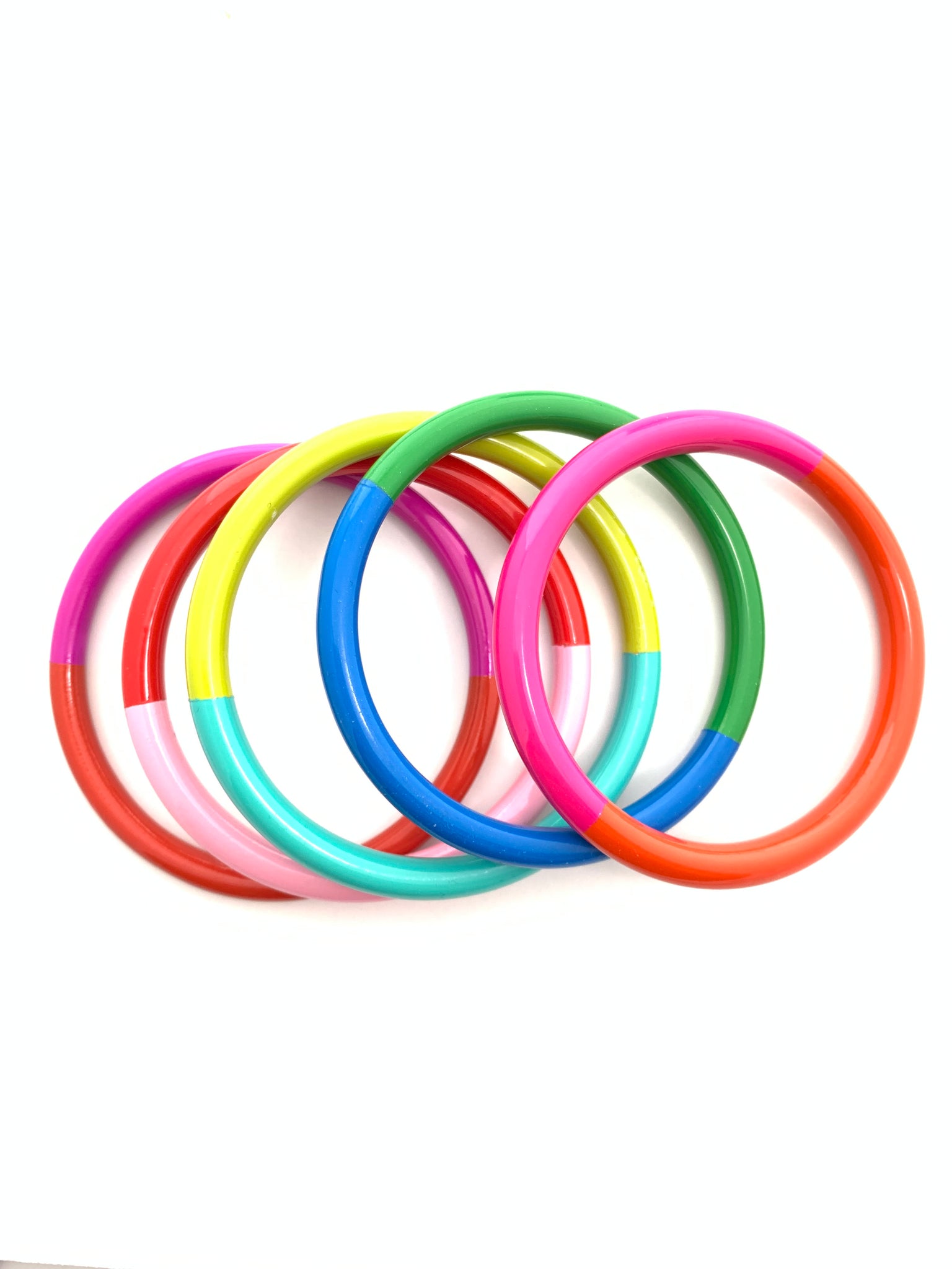 Color Block Bangle 5-pc Set - S/M