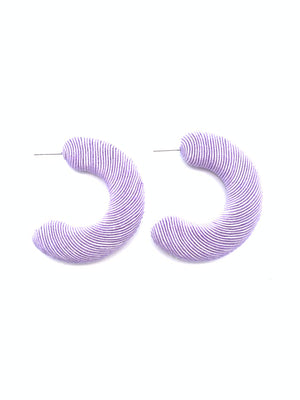 Corded Large Hoops - Lilac