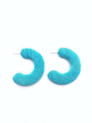 Corded Large Hoops - Turquoise