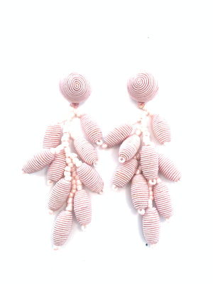 Corded Cluster Earrings - Pale Pink