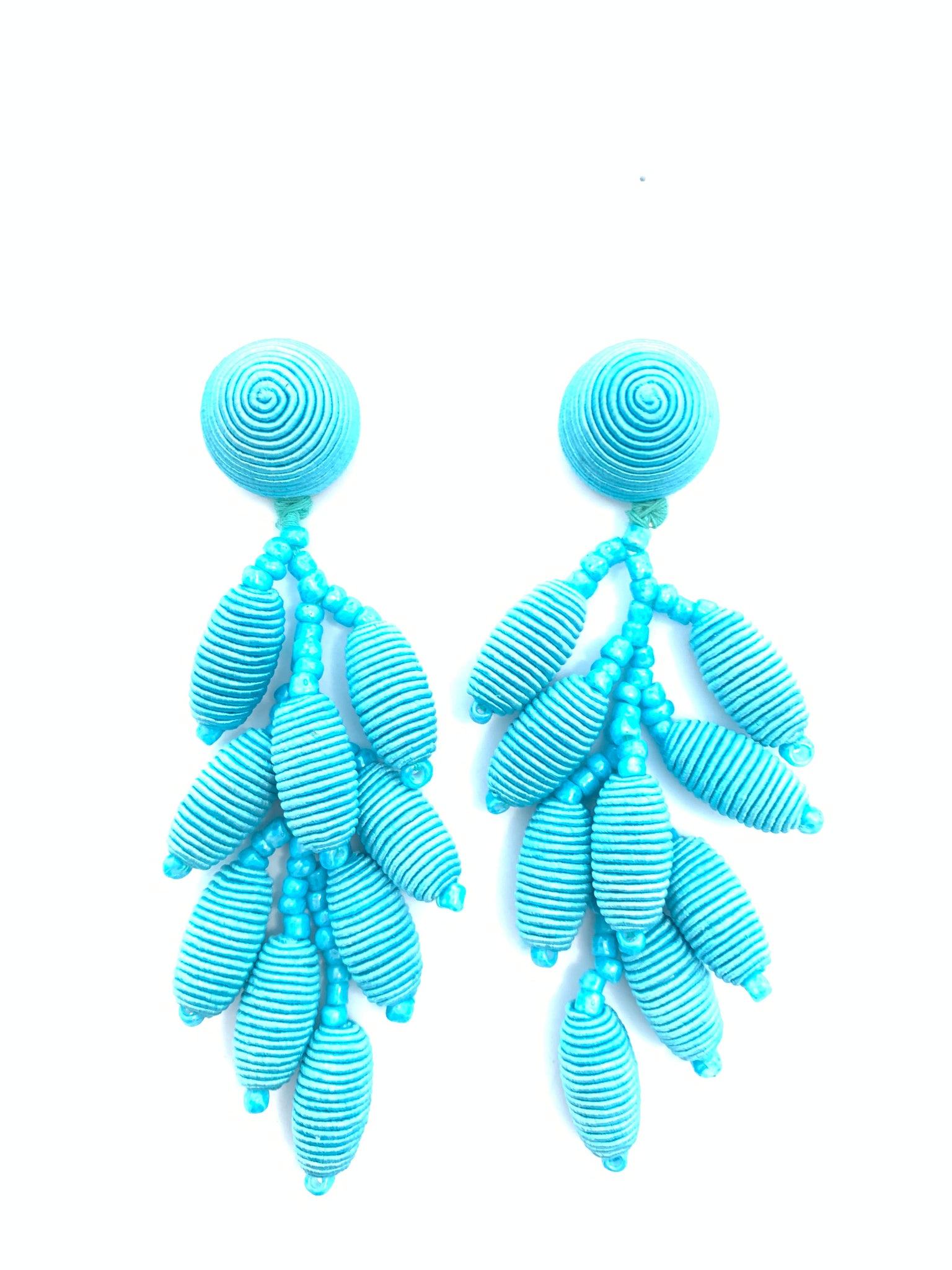 Corded Cluster Earrings - Turquoise