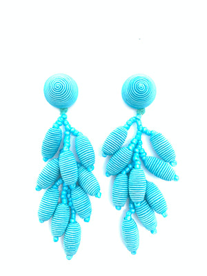 Corded Cluster Earrings - Turquoise