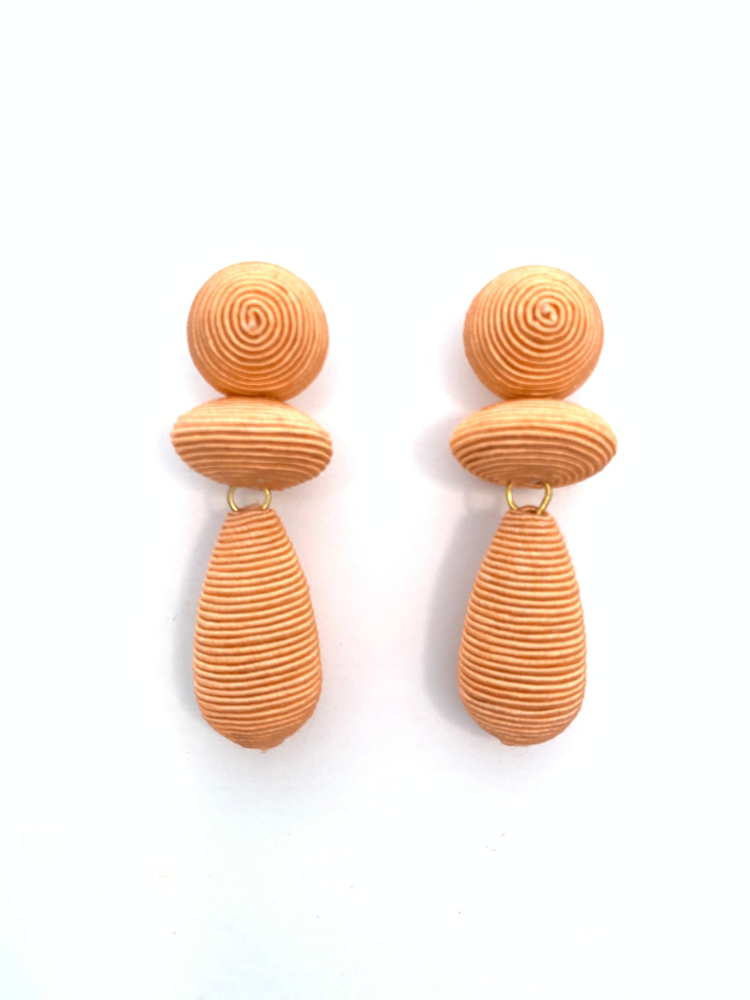 Corded Large Orbit Earrings - Apricot
