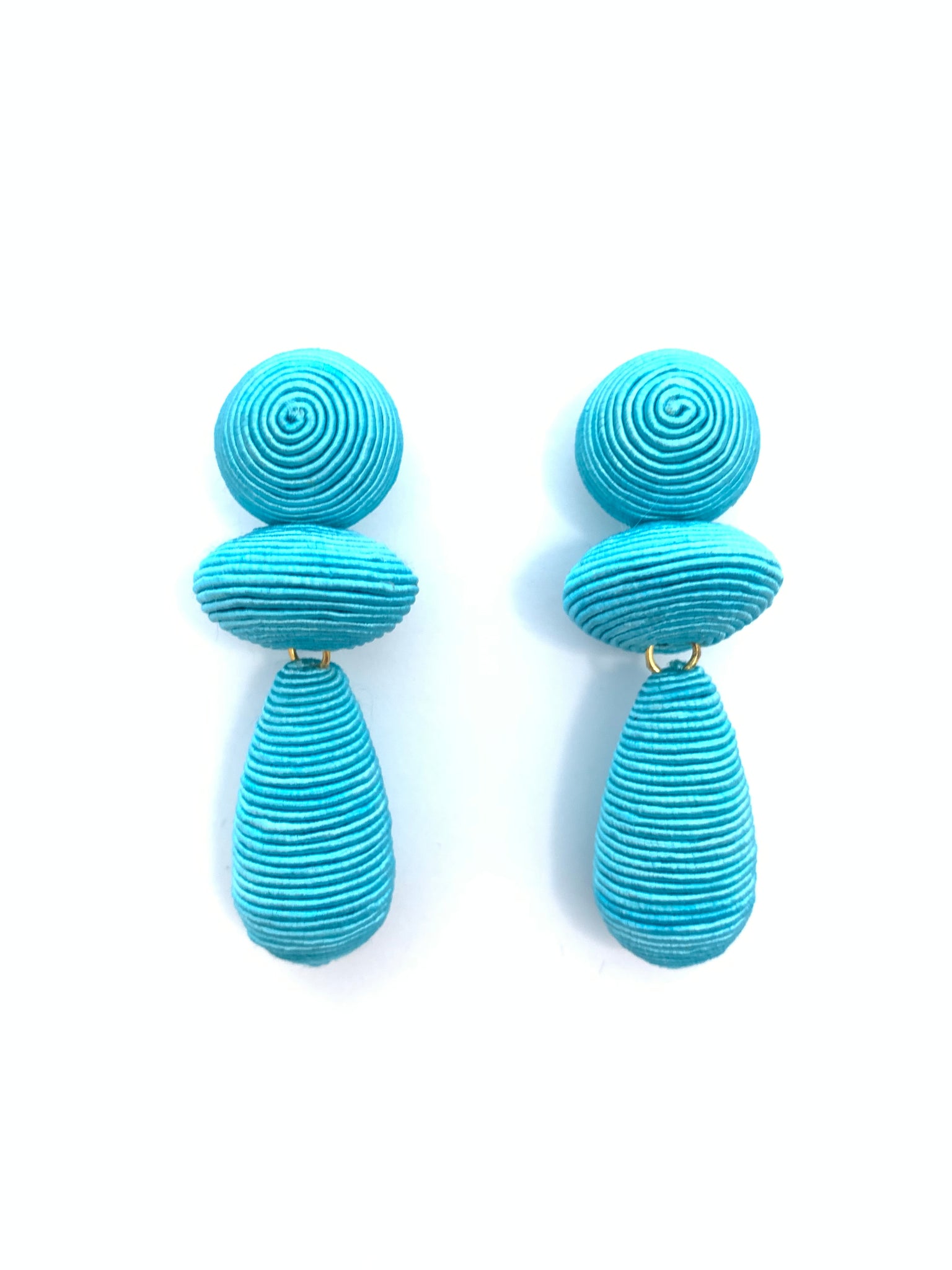 Corded Large Orbit Earrings - Turquoise