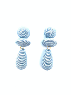Corded Large Orbit Earrings - Chambray Blue