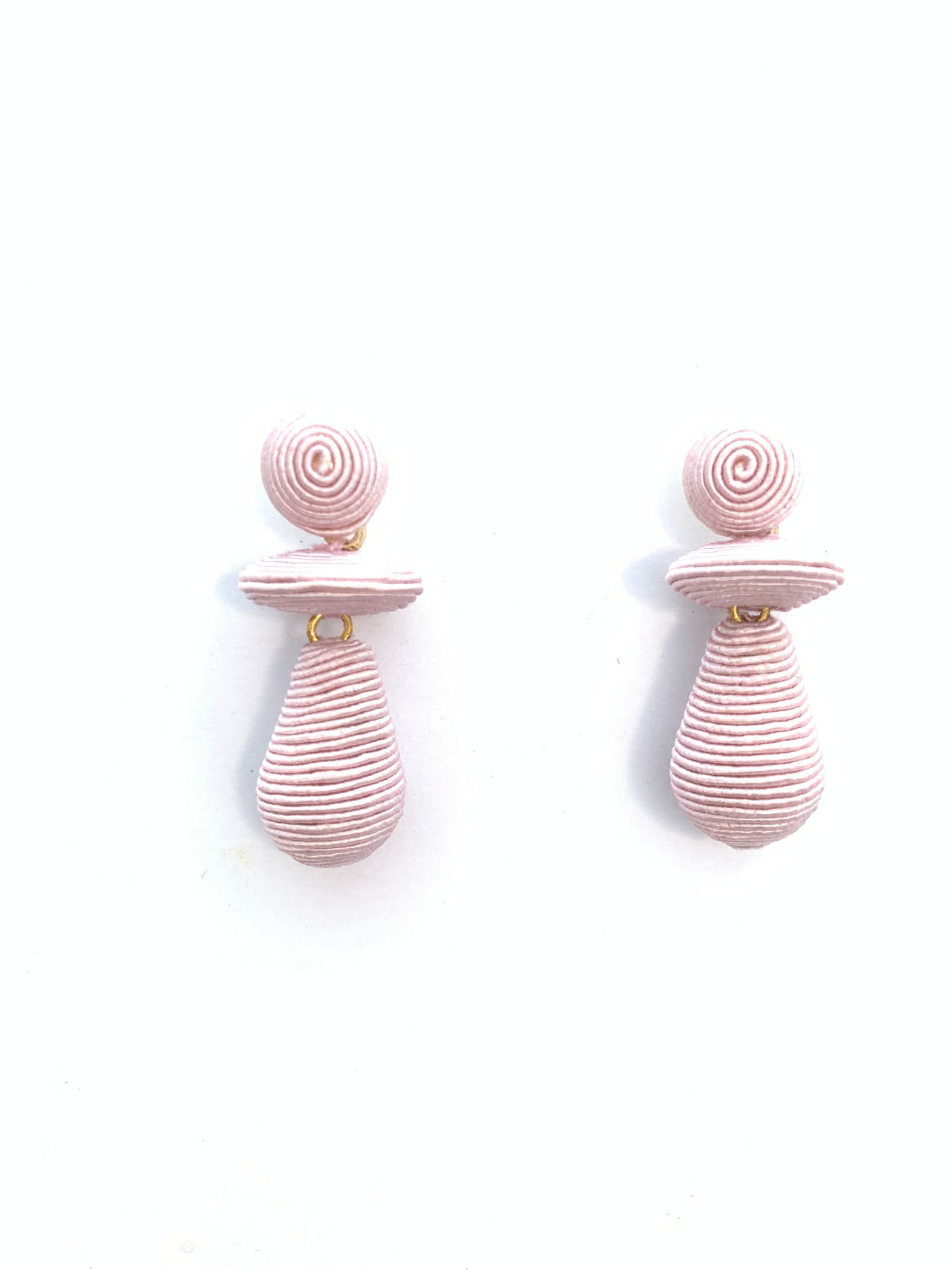 Corded Small Orbit Earrings - Pale Pink