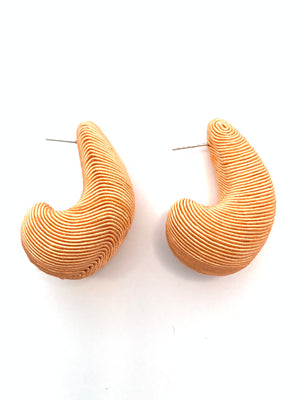 Cord Wrapped Teardrop Earring - Apricot