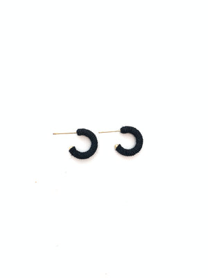 Corded Huggie Earring - Black