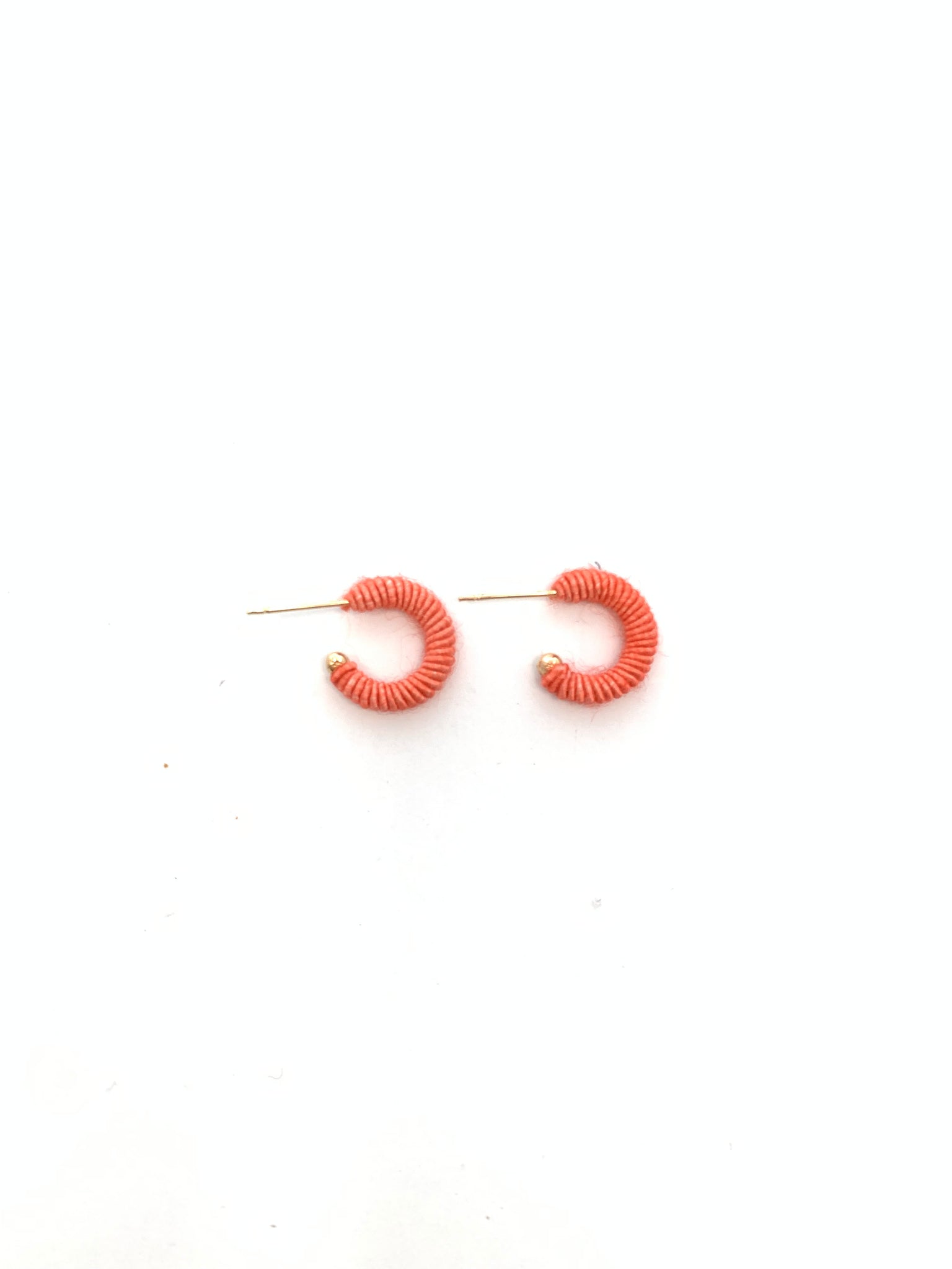 Corded Huggie Earring - Coral