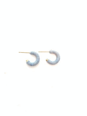 Corded Huggie Earring - Chambray Blue