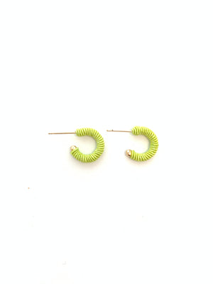 Corded Huggie Earring - Lime