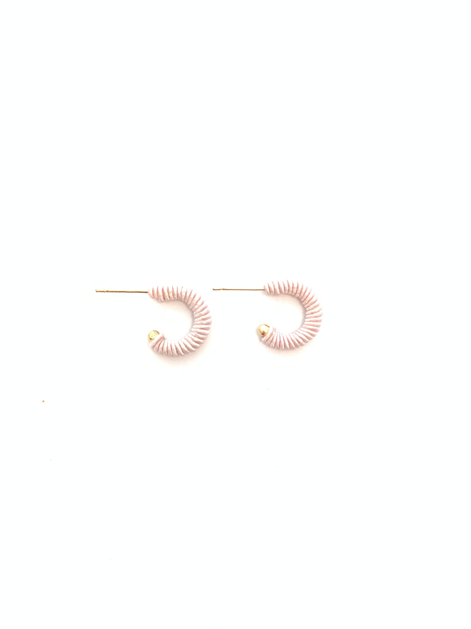 Corded Huggie Earring - Pale Pink