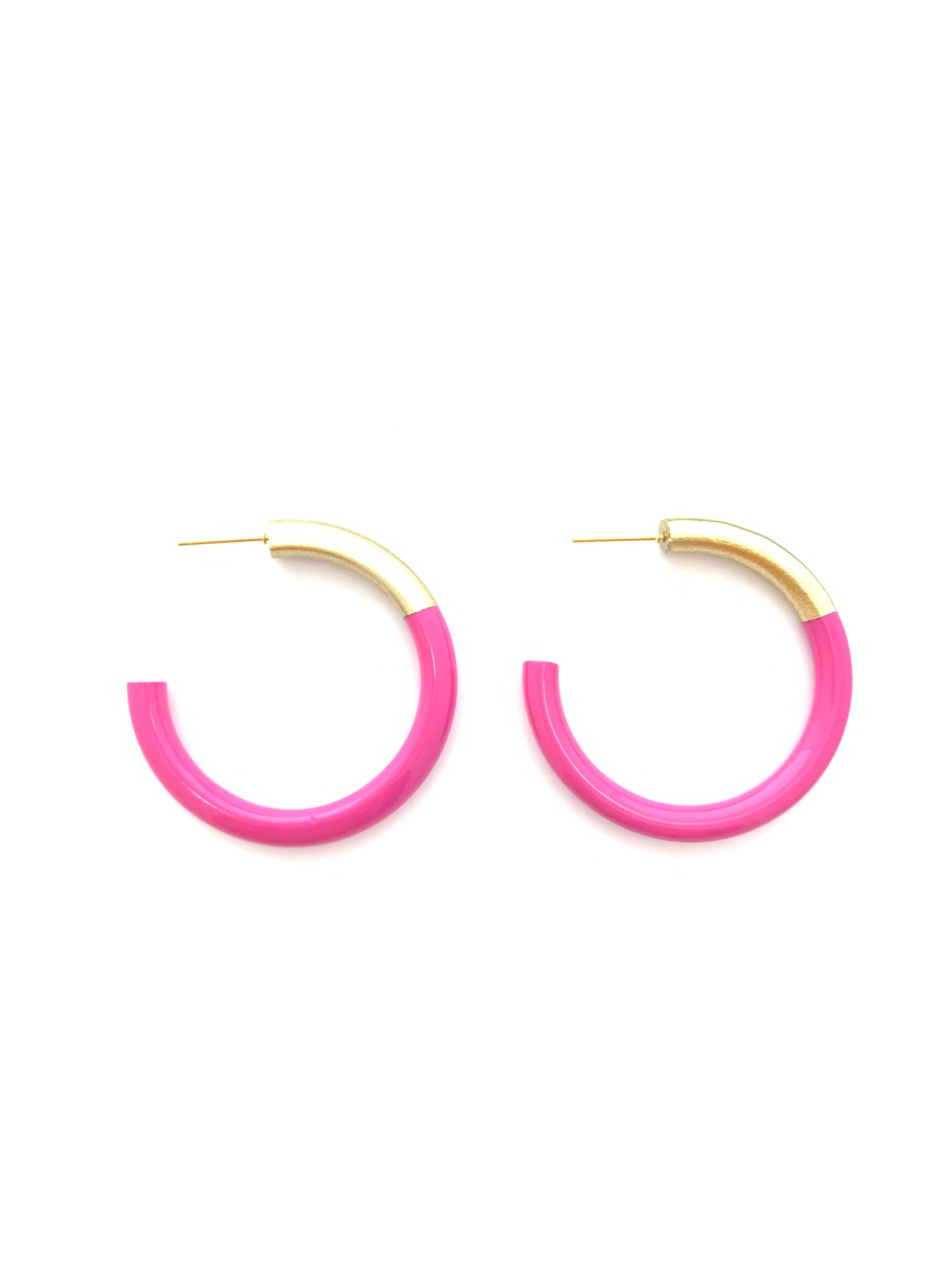 LIZ Med Hoops in Hot Pink – AccessoryJane