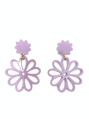 Dahlia Earrings in Lilac